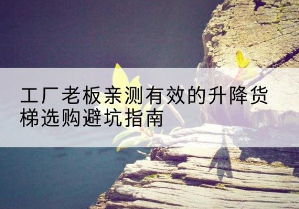 仁怀升降货梯怎么选-工厂老板亲测有效的升降货梯选购避坑指南